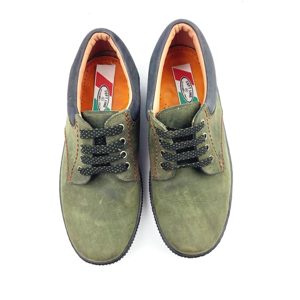 Soft Line Olive Green Lace Up Loafers - Size 8 - Picture 3 of 8